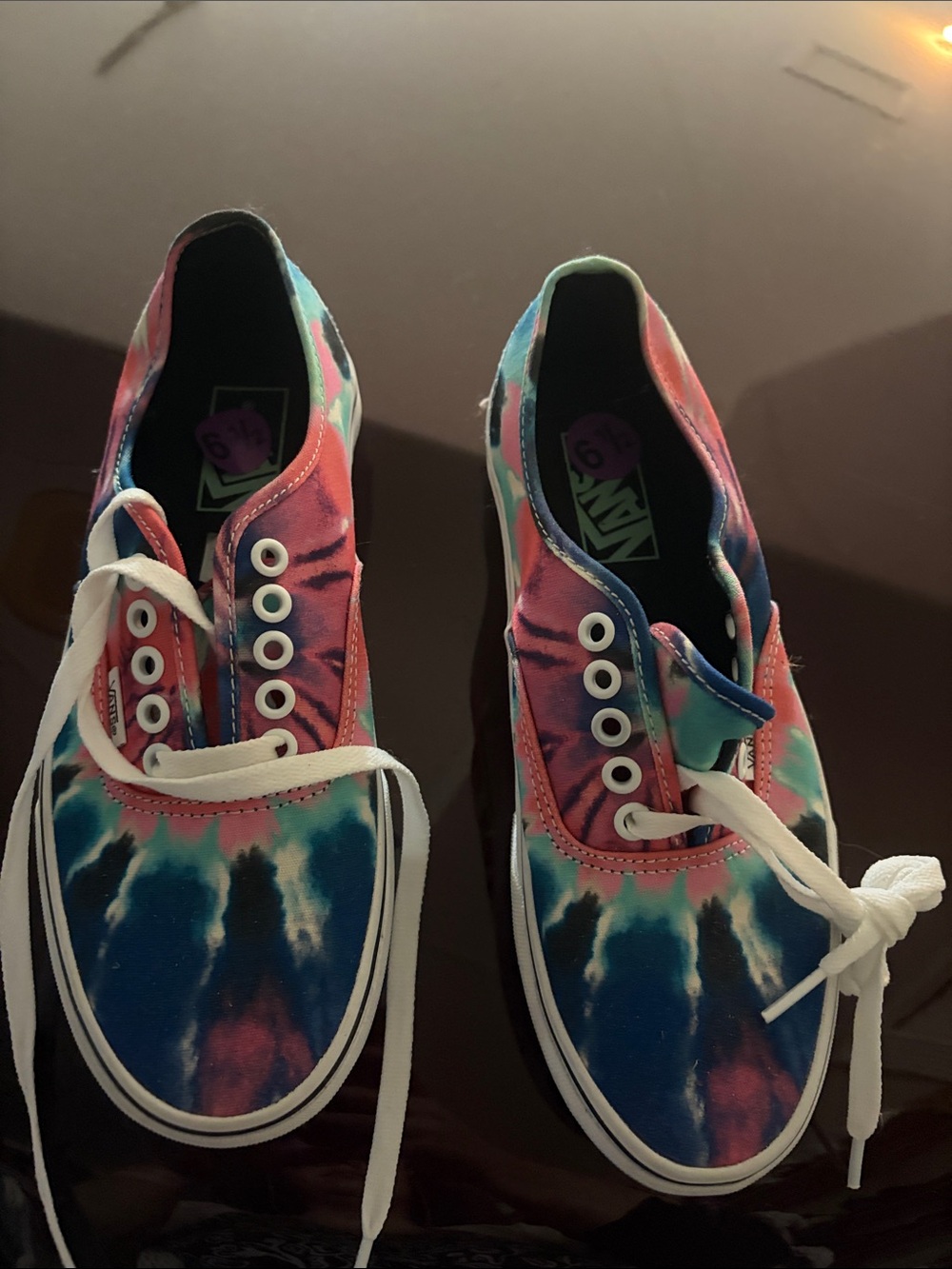 Vans Women’s Tie-Dye Low-Top Sneakers - Pink, Blue, Teal